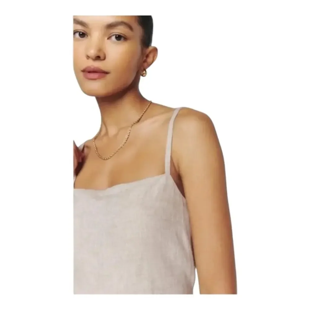 Reformation Harper Linen Romper in Oatmeal 100% Linen Size 6